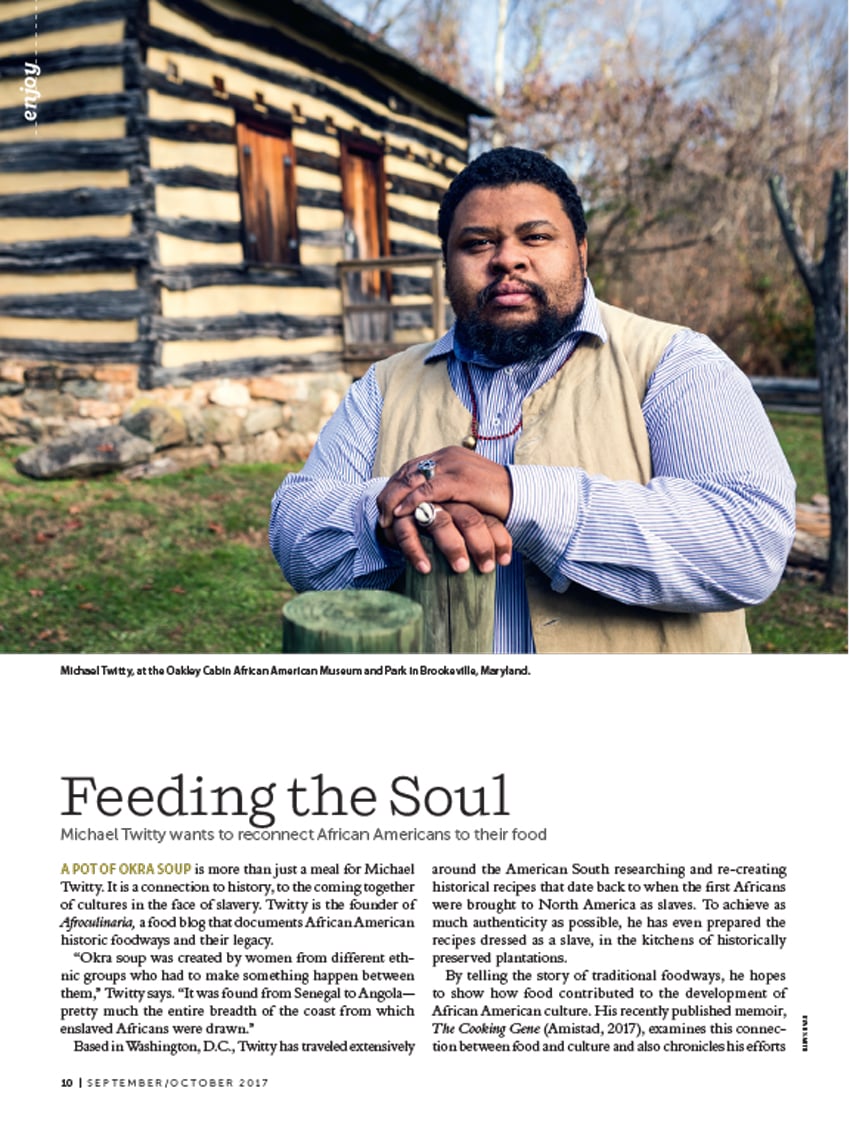 Portrait of Michael Twitty for Sierra Magazine photographed by Ryan Smith.