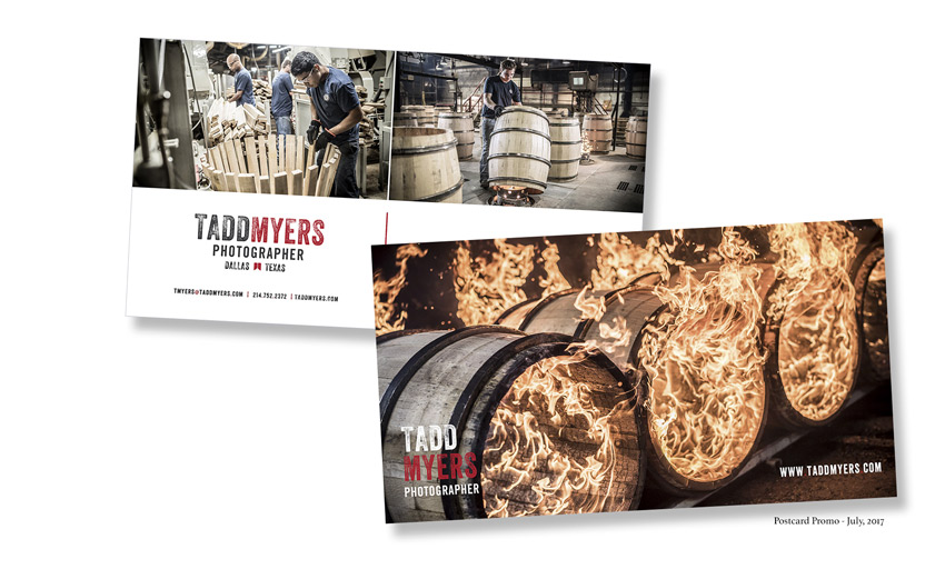 An image featuring two examples of photographer Tadd Myers' Summer 2017 print promos. The image shows two postcards featuring Tadd's photos from the ISC shoot.