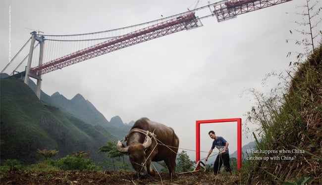 Man Under Bridge in China shot by Minneapolis-based photojournalist, Ariana Lindquist