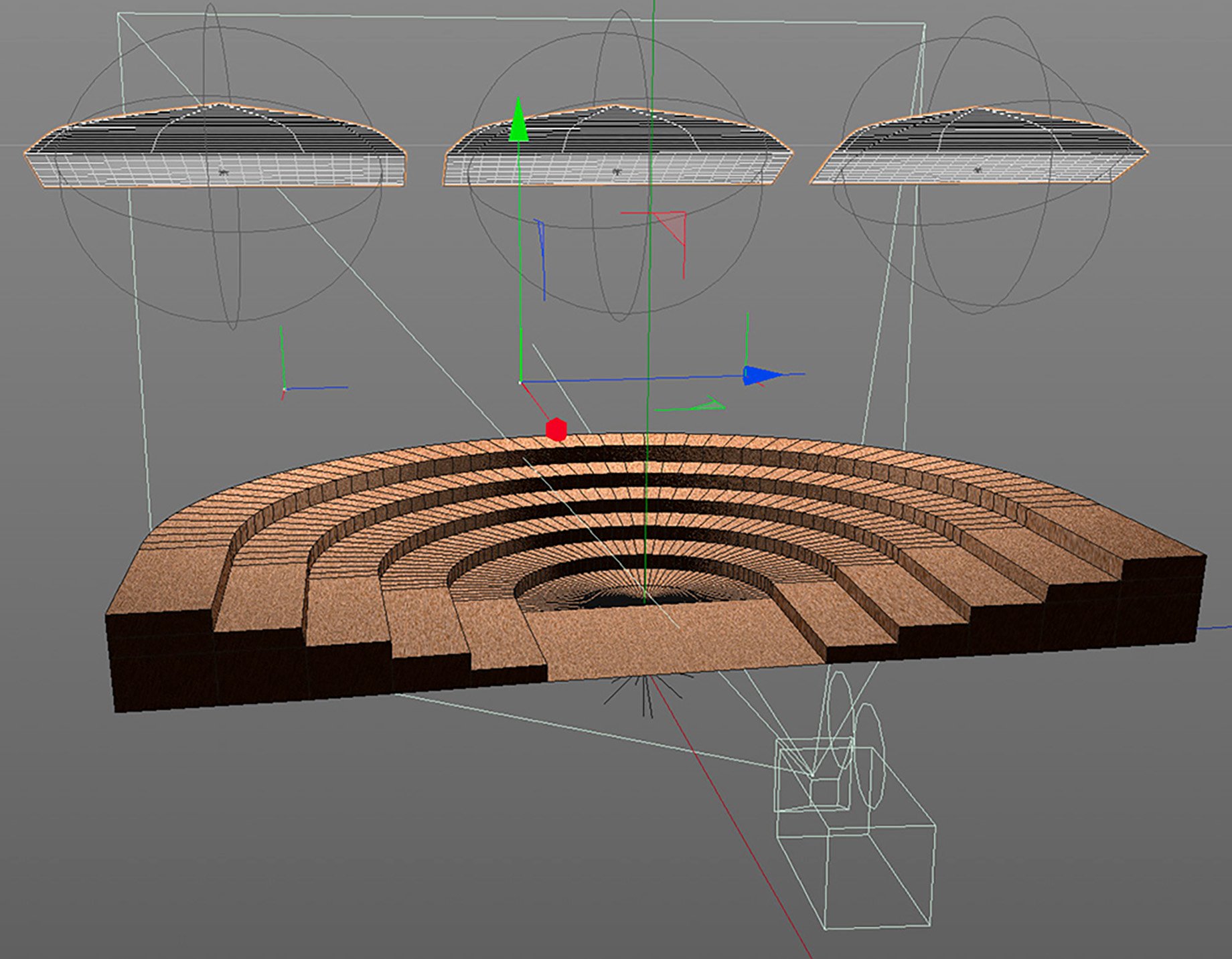 3D model of tiered stage for symphony created by John Fulton for HondaJet Wings campaign.