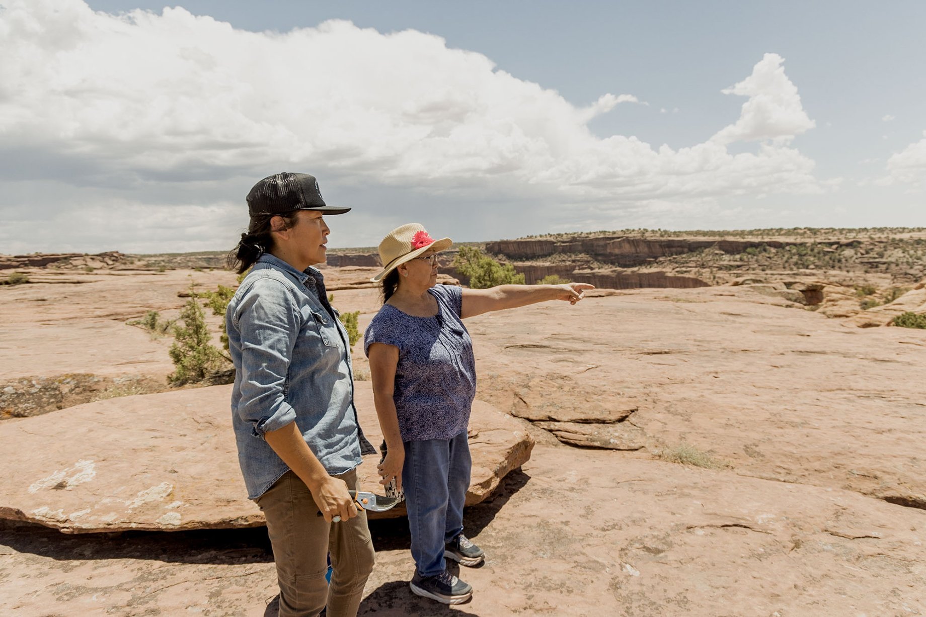 Missy Begay and her mom foraging for ingredients on Canyon de Chelly shot by Minesh Bacarina for Outside Magazine