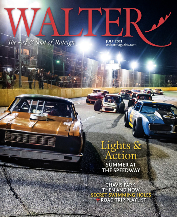 Tear sheet of Walter Magazine cover shot by Bryan Regan at the Wake County Speedway.