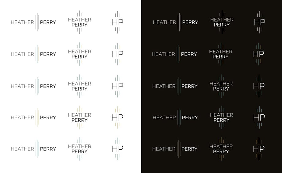 Final logo in all its iterations delivered to Heather Perry