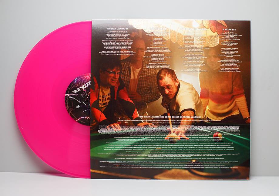 Van Weezer, Weezer's new album in pink vinyl. The record sleeve features Sean's photograph of the band playing pool.
