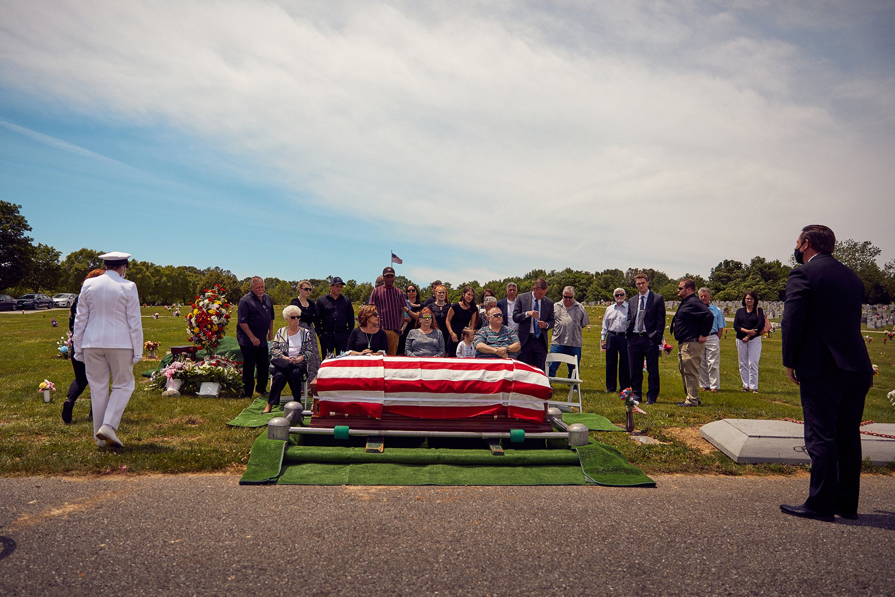 Photographer Sean Scheidt's grandfather's funeral during veteran ceremony