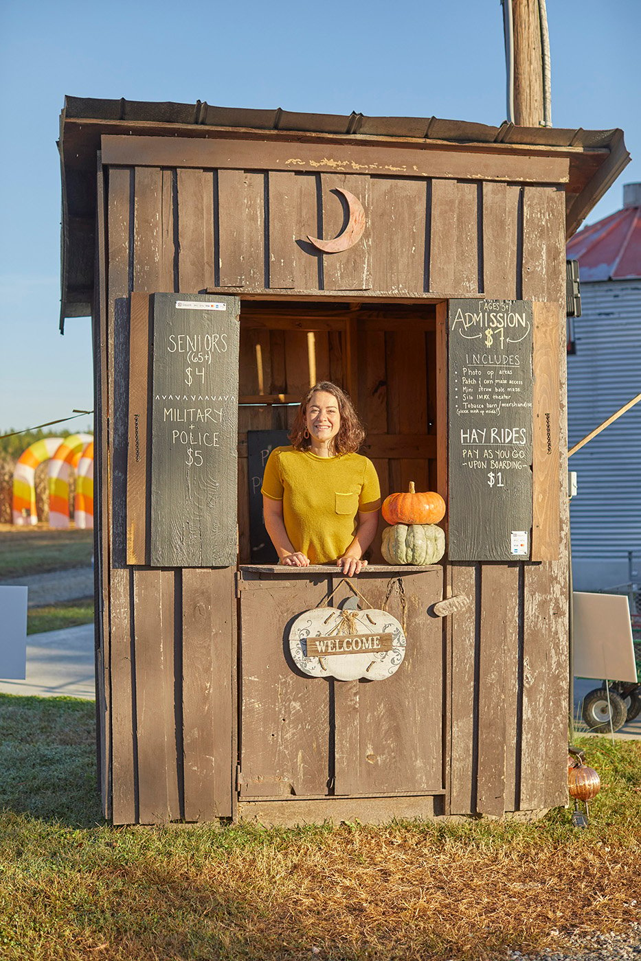 Ticket stand at Parrish Pumpkin patch in Lunenburg county, Virginia shot by Tyler Darden for Virginia Living magazine.