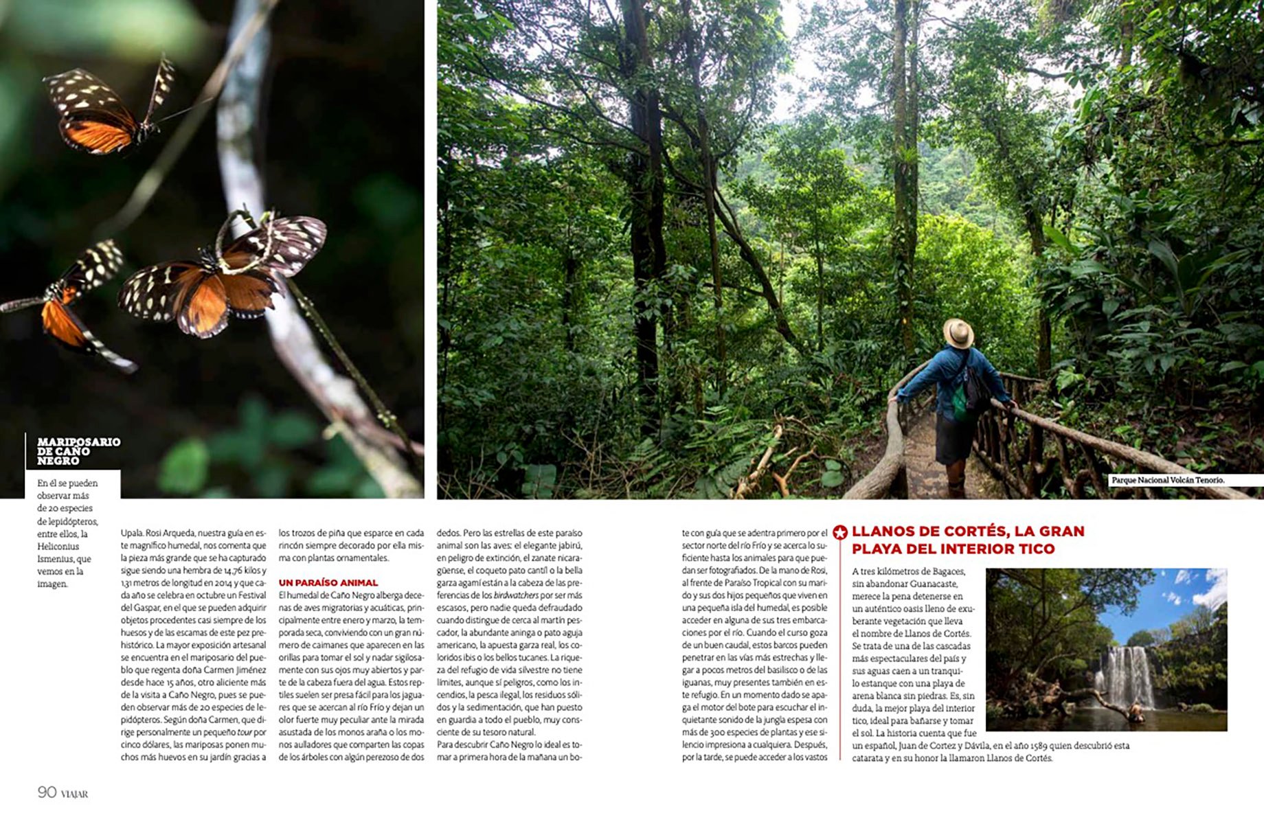 Tear sheet of Viajar magazine feature on Costa Rica shot by Cristina Candel 
