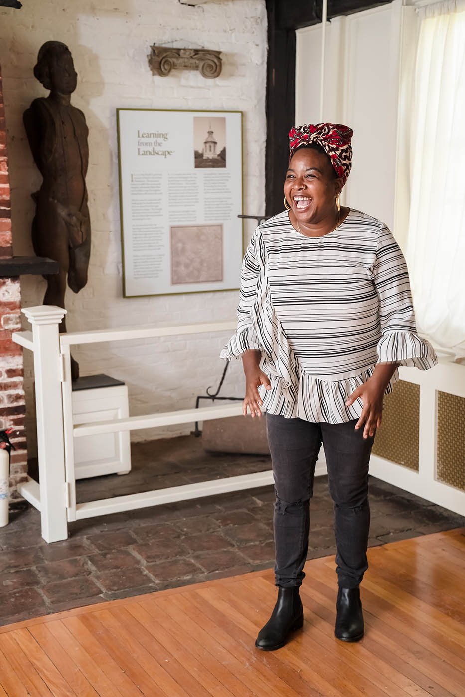 Kyera Singleton at the Royall House and Slave Quarters shot by Nicole Loeb for Macalester College
