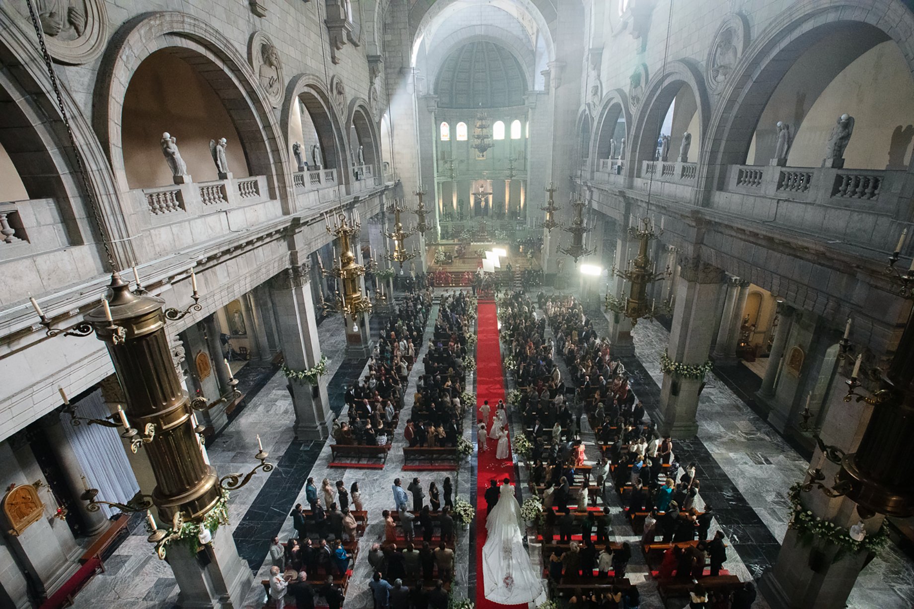Wedding filmed in Cathedral de San Jose in Toluca, Mexico for Narcos: Mexico season 3 shot by Nicole Franco for Netflix