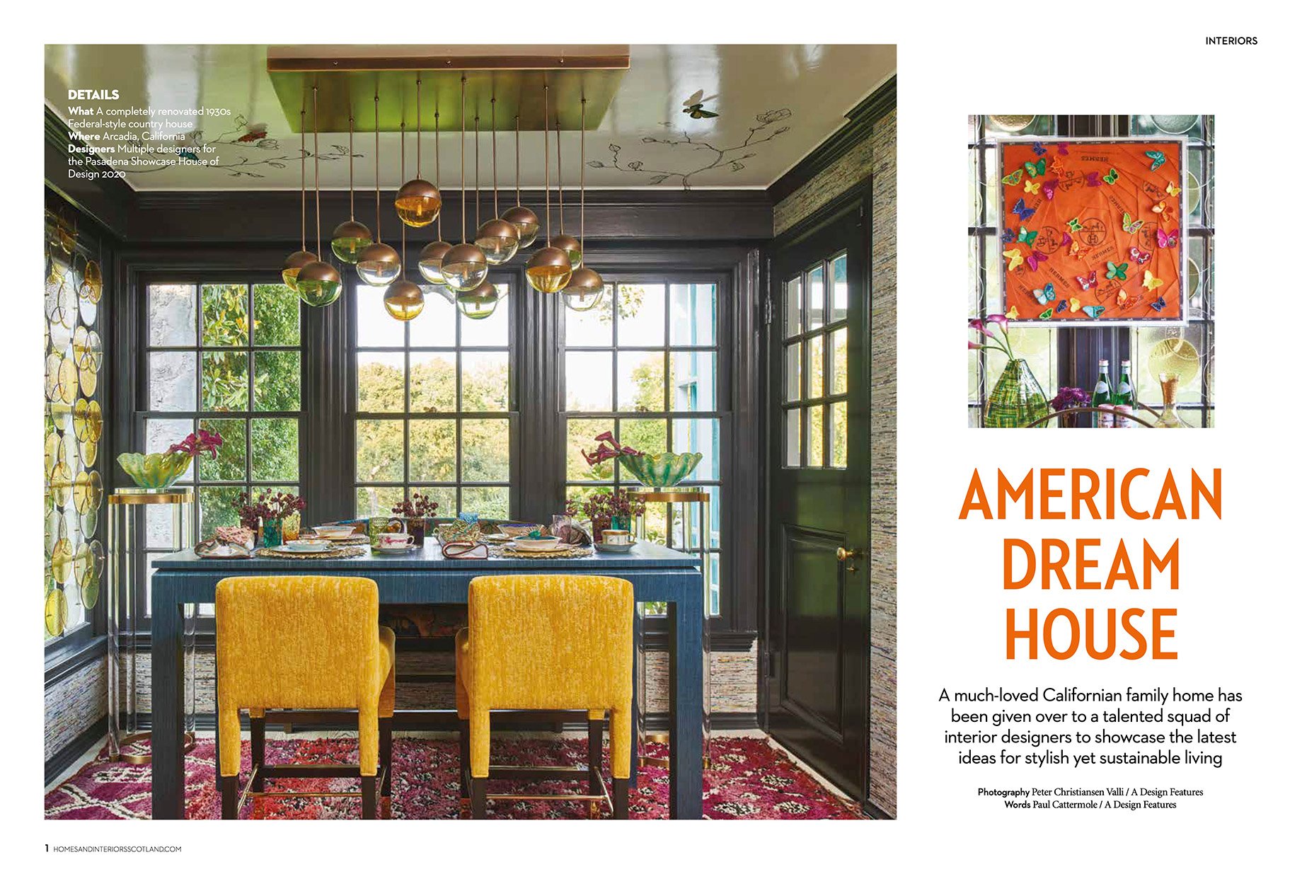 Tearsheet from A Design Features featuring image by Peter Valli for Pasadena Showcase House of Design