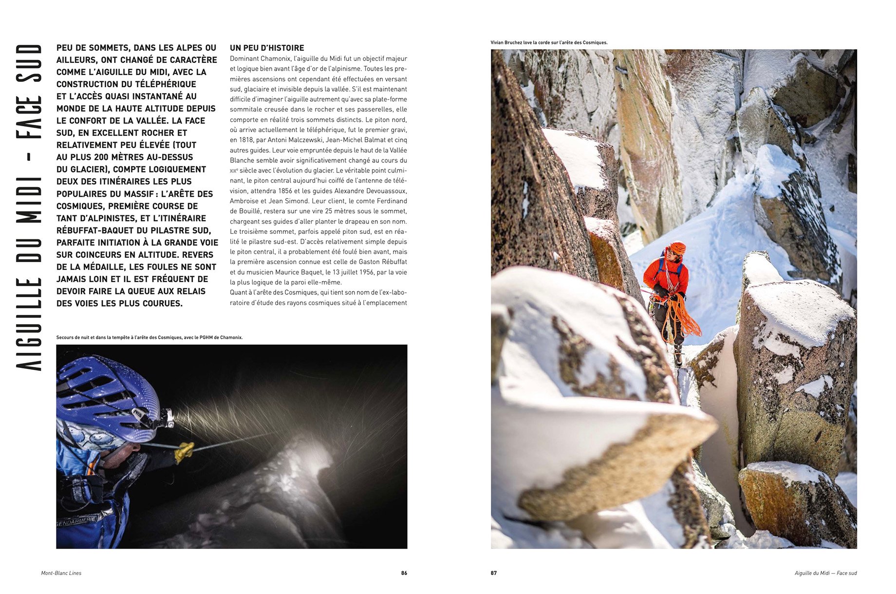 Tearsheet from Mont Blanc Lines coffee table book shot by Alex Buisse