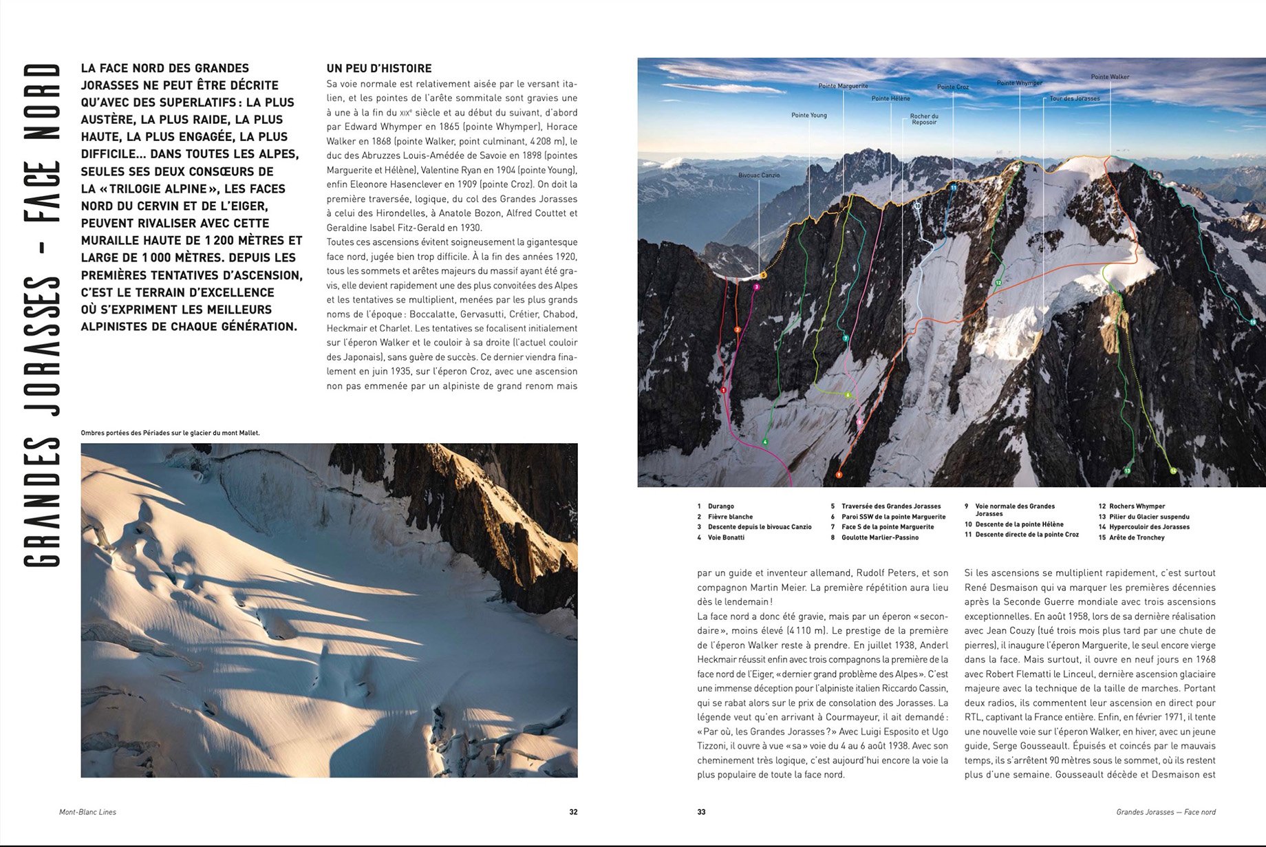 Tearsheet from Mont Blanc Lines coffee table book shot by Alex Buisse