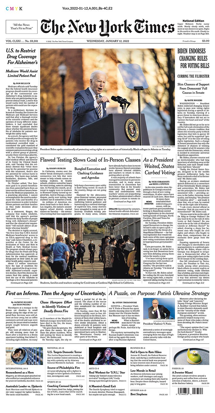 Tearsheet of The New York Times print edition with image by James Jackman