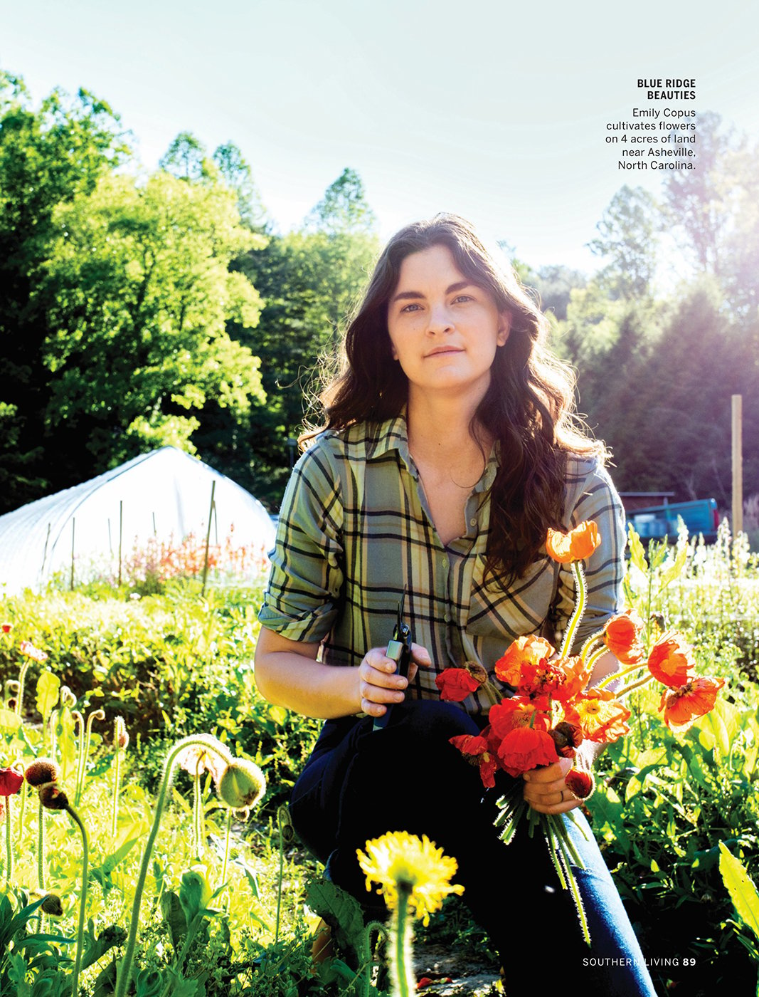 tearsheet of  emily copus from carolina flowers shot by erin adams for southern living