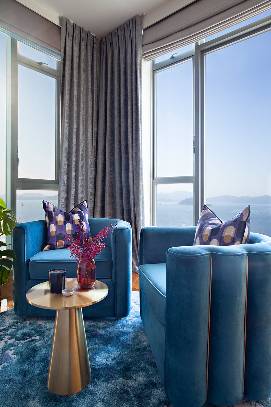 Living room in apartment on Hong Kong Island shot by Denice Hough for SCMP Magazine