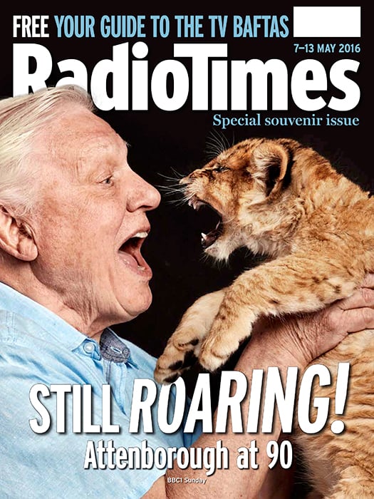 Cover of Radio Times featuring image of Sir David Attenborough by London-based portrait photographer Mark Harrison