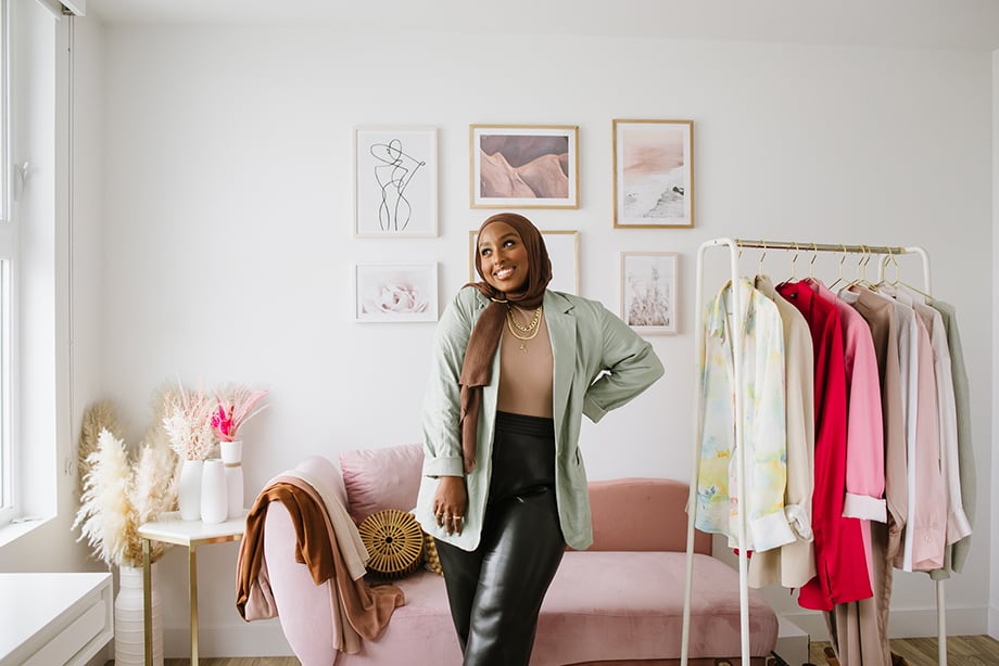 Aysha Harun in her office space shot by Tiffany Luong.