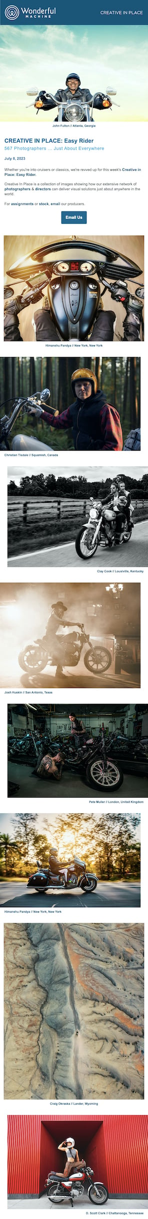 Creative in Place: Easy Rider emailer