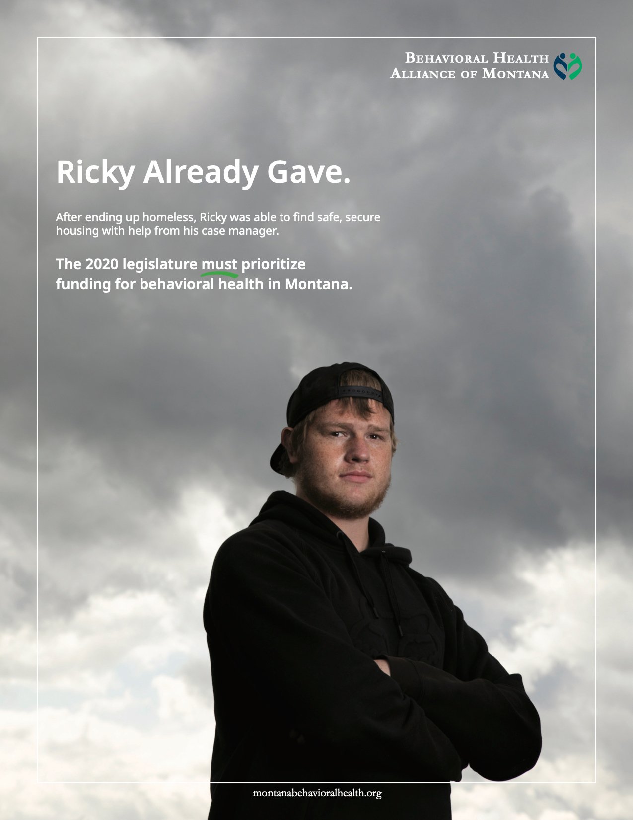 Andy Kemmis shot of Ricky for Behavorial Health Alliance of Montana