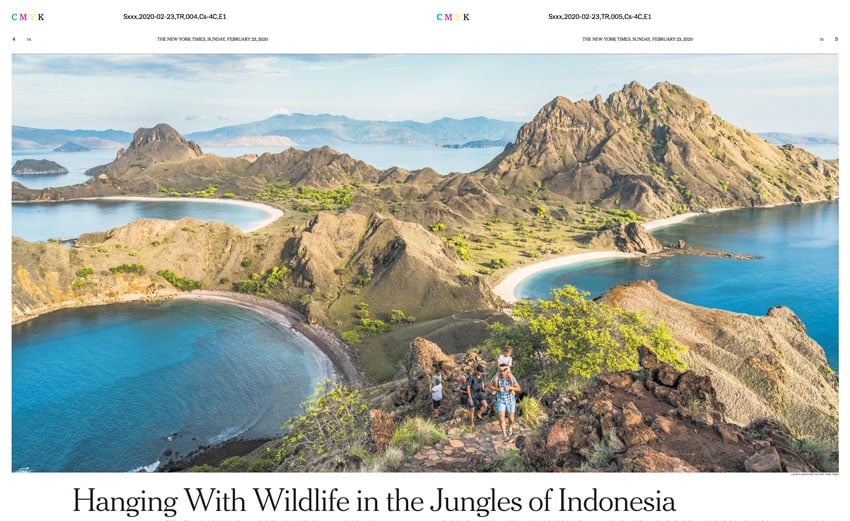 Lauryn Ishak's aerial photo of the Indonesian landscape shown in New York Times tearsheet