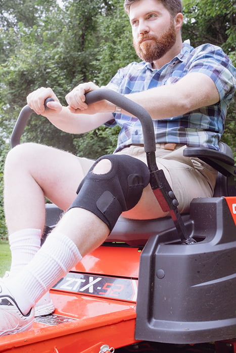 You don't need a knee brace for yard work.