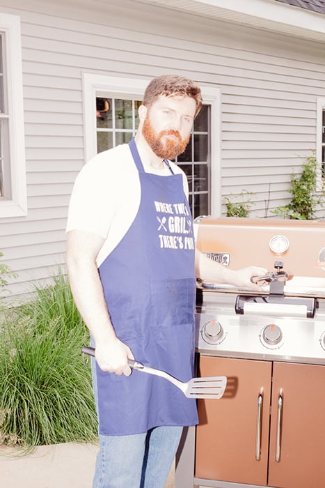 Grilling with an apron photographed by Leah Fasten