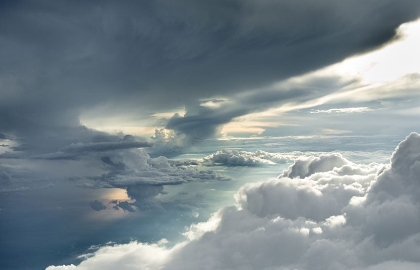 Aerial photo of clouds over Manaus, Brazil for The Linde Group in 2009