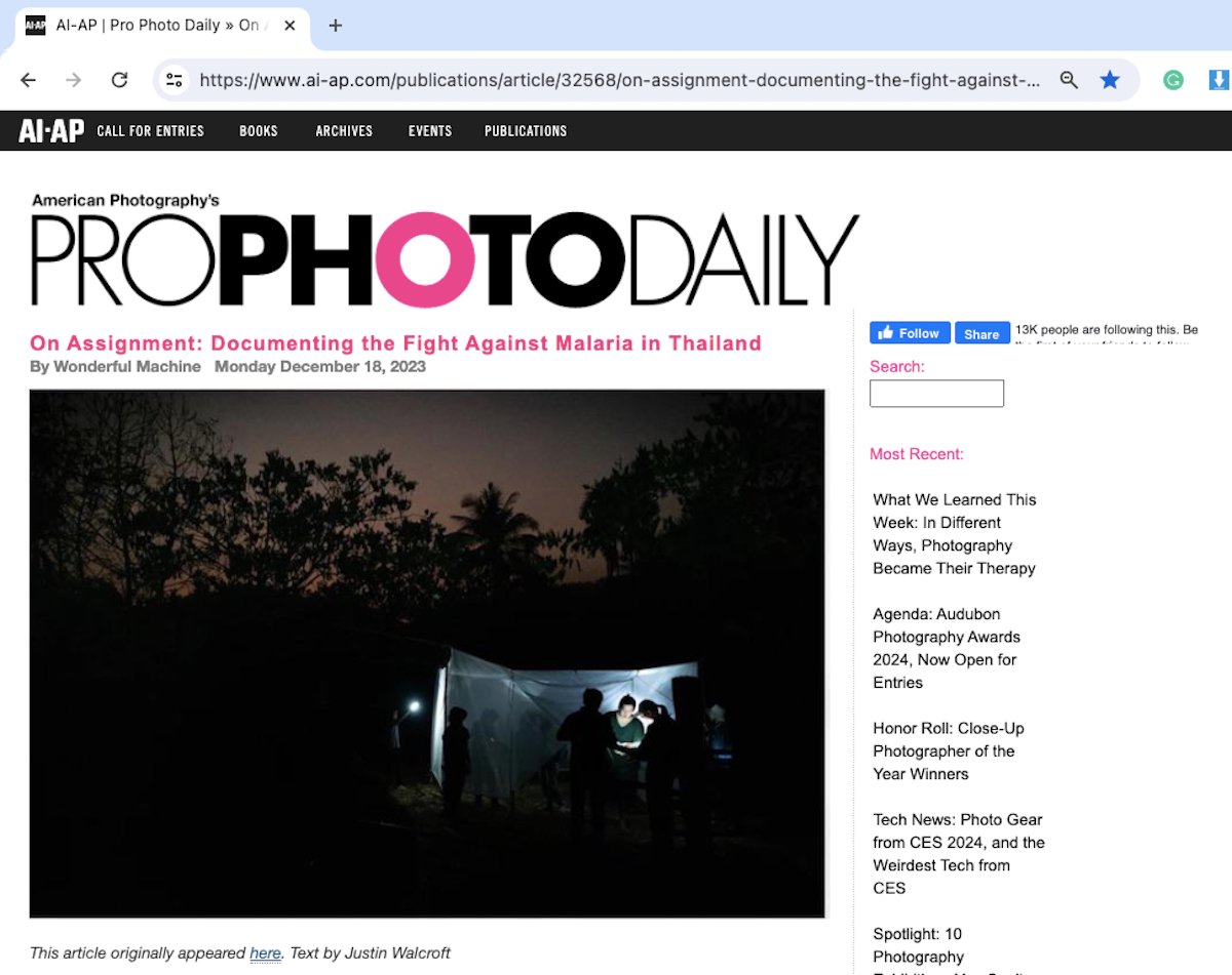 On Assignment: Documenting the Fight Against Malaria in Thailand by Pro Photo Daily