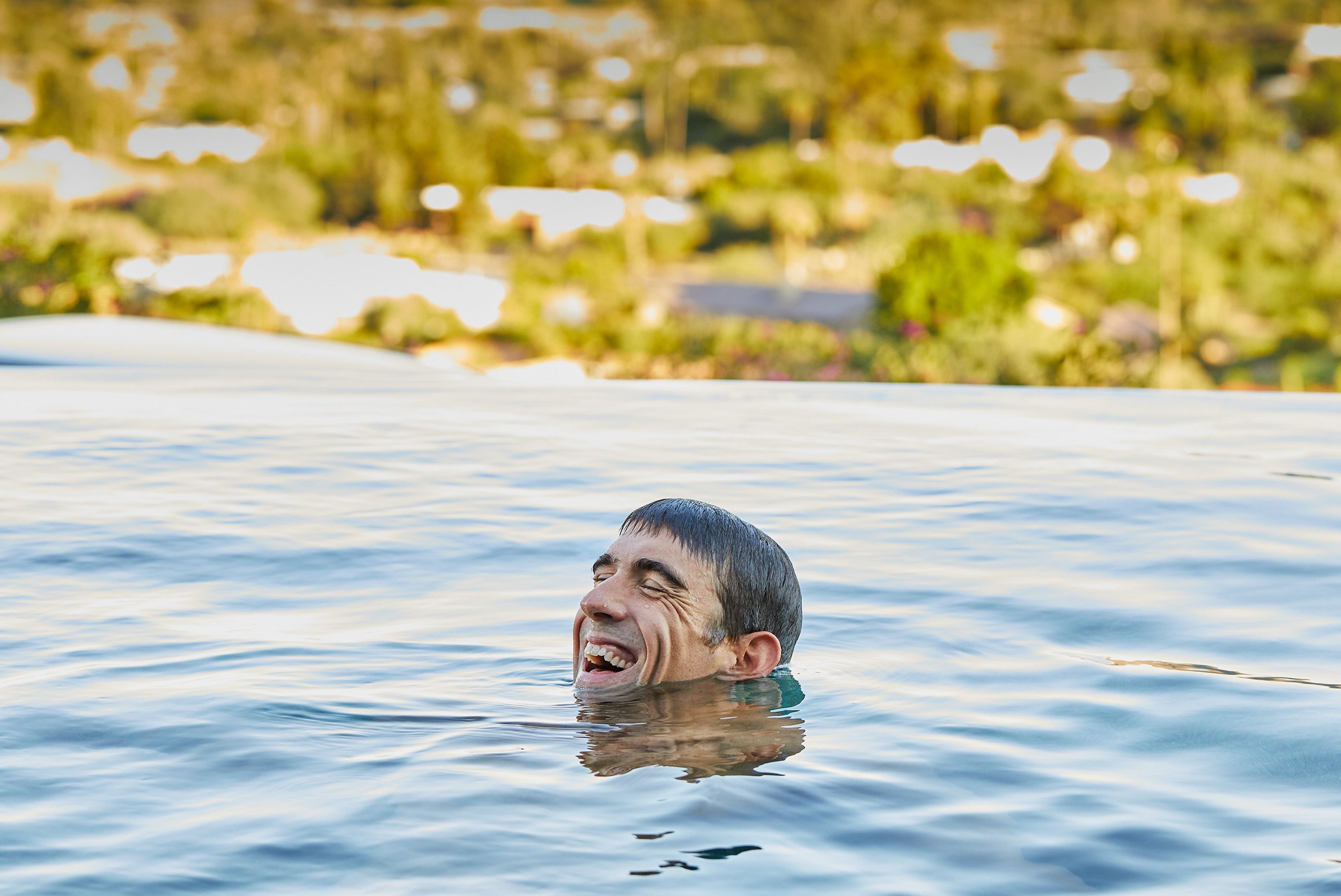 Photograph of Michael Phelps in a pool. 