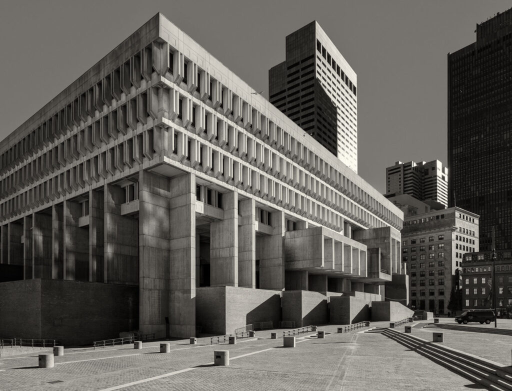Photo by Bob O’Connor of the brutalist-style Boston City Hall.