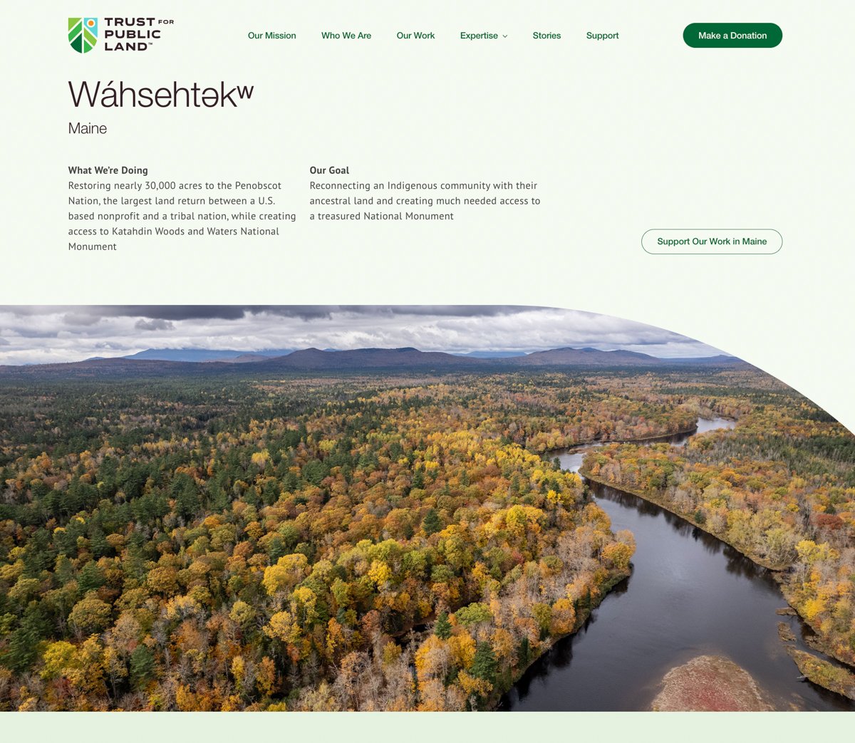 A screenshot from the Trust for Public Land website showing Chris Bennetts photo.