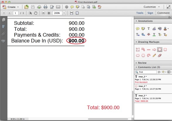 an example of how to use adobe acrobat pro editing tools to create an invoice