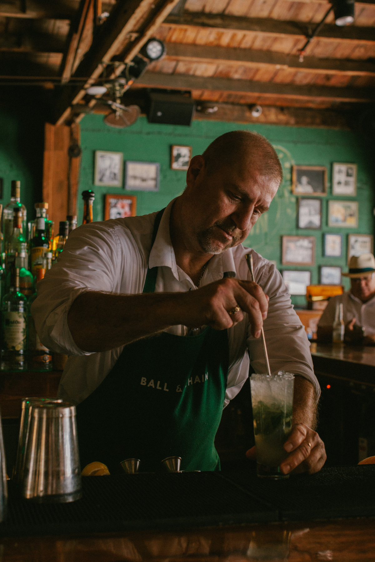 A color photo by James Jackman of a man mixing a Mojito at Ball & Chain in Little Havana, Miami.