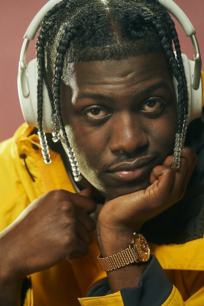 Rapper Lil' Yachthy with Bose headphones, photographed by Jason Hales.