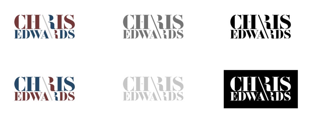 the final set of logos created for photographer chris edwards