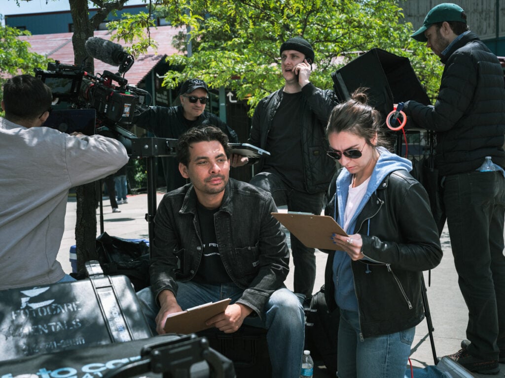 A BTS image of the crew in NYC.