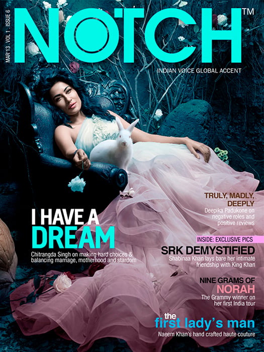 Cover photo of Notch featuring Chitrangda Singh taken by Delhi-based fashion photographer AJ Raina.