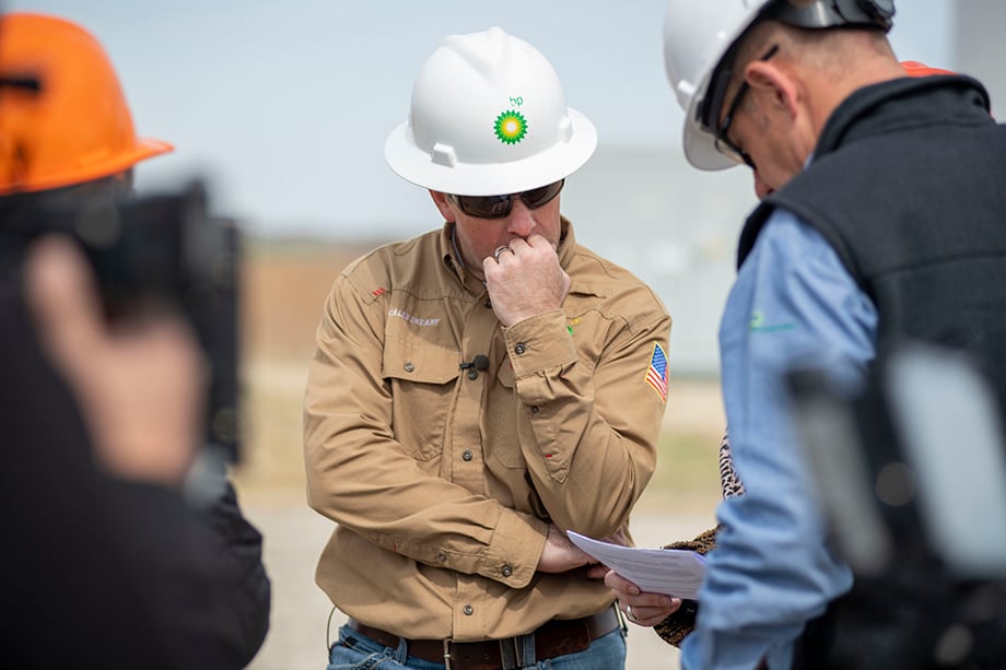 Portrait of a BP worker by industrial photographer Sean F. Boggs